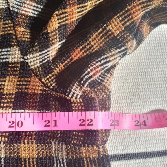 Fritelli And Lockwood Handwoven  Textile Soft Plaid Contrast Pocket Chore Coat - Picture 10 of 12